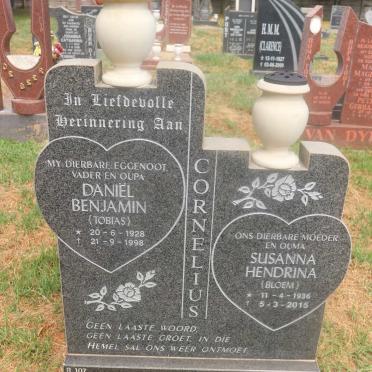 CORNELIUS Daniël Benjamin 1928-1998 &amp; Susanna Hendrina BLOEM 1936-2015