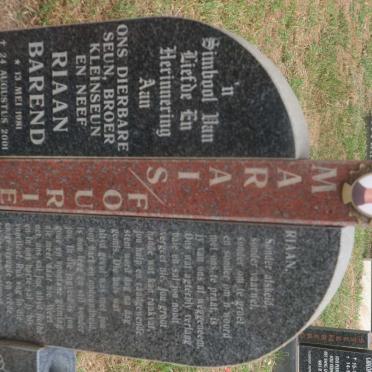FOURIE Riaan Barend, MARAIS 1981-2001