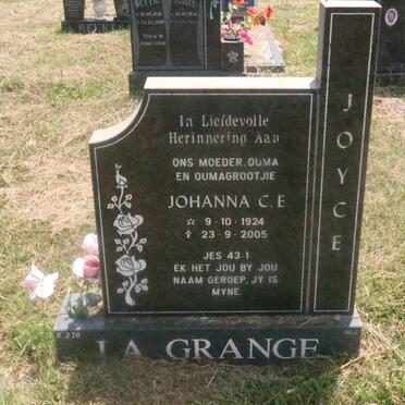 GRANGE Johanna C.E., la 1924-2005