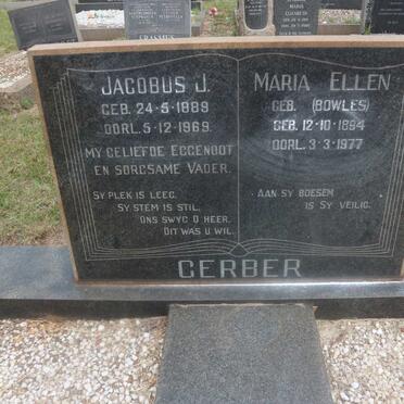 GERBER Jacobus J. 1889-1969 &amp; Maria Ellen BOWLES 1894-1977