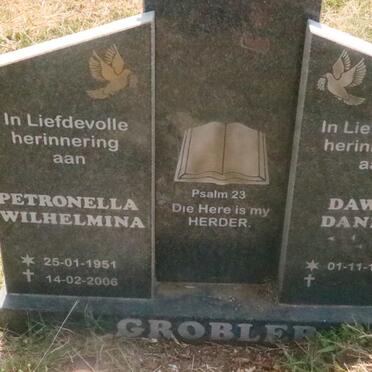 GROBLER Dawid Daniel 1949- &amp; Petronella Wilhelmina 1951-2006