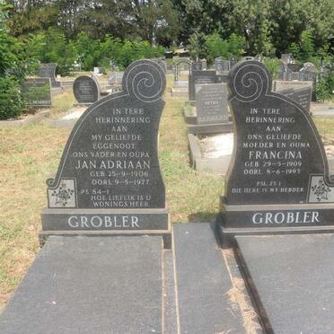 GROBLER Jan Adriaan 1906-1977 &amp; Francina 1909-1993