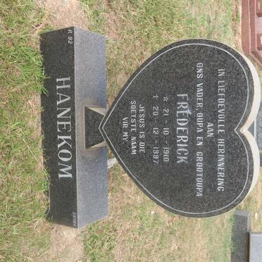 HANEKOM Frederick 1910-1997