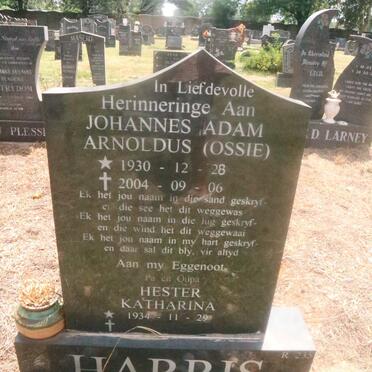 HARRIS Johannes Adam Arnoldus 1930-2004 &amp; Hester Katharina 1934-