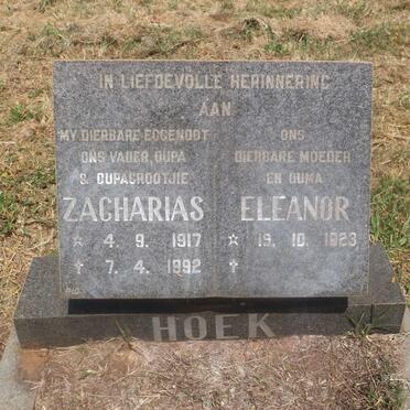 HOEK Zacharias 1917-1992 &amp; Eleanor 1923-