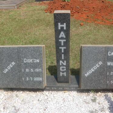 HATTINGH Gideon 1915-2006 &amp; Catharina Wilhelmina 1921-1986