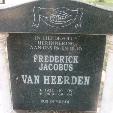 HEERDEN Frederick Jacobus, van 1925-2009