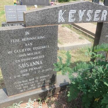 KEYSER David Zacharias 1915-1992 &amp; Susanna PIENAAR 1922-1979