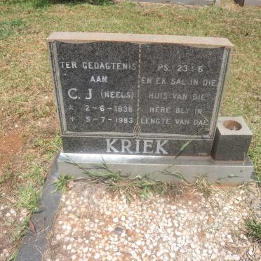 KRIEK C.J. 1938-1983