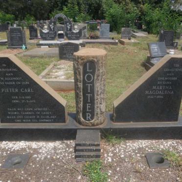 LOTTER Pieter Carl 1919-1975 &amp; Martha Magdalena 1922-1984