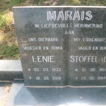 MARAIS C.J. 1924-1994 &amp; Lenie 1933-2018