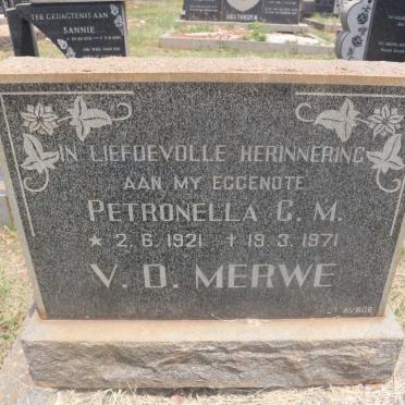 MERWE Petronella C.M., v.d. 1921-1971