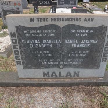 MALAN Daniël Jacobus Francois 1928-2003 &amp; Claryna Isabella Elizabeth 1928-1988