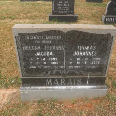 MARAIS Thomas Johannes 1936-2009 &amp; Helena Johanna Jacoba 1935-1999