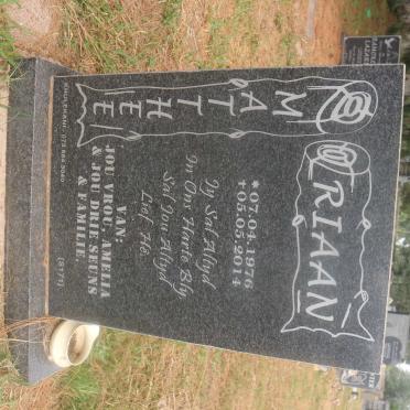 MATTHEE Riaan 1976-2014