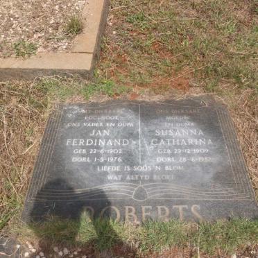 ROBERTS Jan Ferdinand 1902-1976 &amp; Susanna Catharina 1909-1982