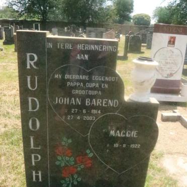 RUDOLPH Johan Barend 1914-2003 &amp; Maggie 1922-