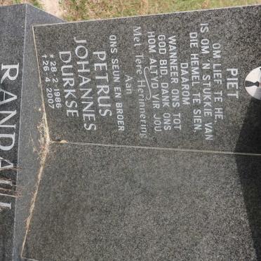 RANDALL Petrus Johannes Durkse 1986-2007