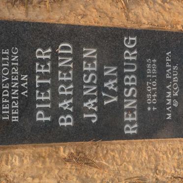 RENSBURG Pieter Barend, Jansen van 1985-1994