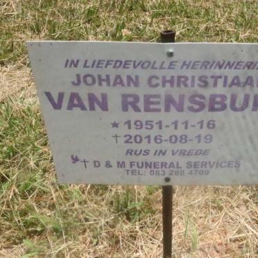 RENSBURG Johan Christiaan, van 1951-2016