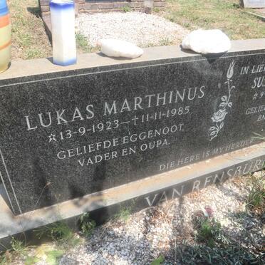 RENSBURG Lukas Marthinus, van 1923-1985 &amp;  Susara Wilhelmina 1928-2008