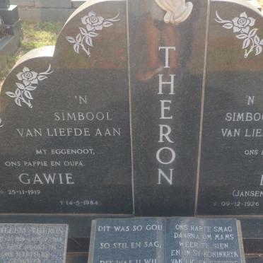 THERON Gawie 1919-1984 &amp; Lydia JANSEN VAN RENSBURG 1926-1990 :: THERON Willem 1959-1998