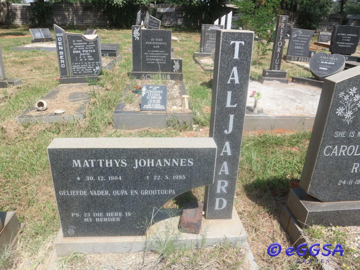 TALJAARD Matthys Johannes 1904-1985