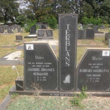 TERBLANS Jacobus Johannes Hermanus 1914-1976 &amp; Barbara Magdelena BASSON 1919-1990