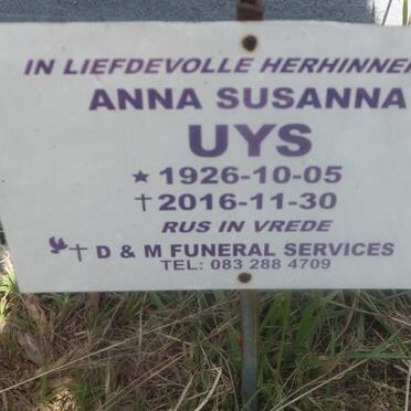 UYS Anna Susanna 1926-2011 