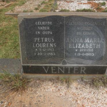 VENTER Petrus Lourens 1913-1983 &amp; Anna Maria Elizabeth 1916-1980