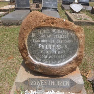 WESTHUIZEN Philippus K., v.d. 1907-1965