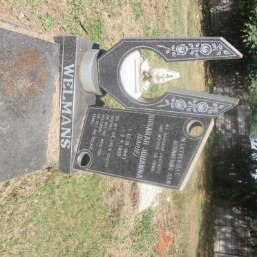 WELMANS Susarah Johanna 1943-1989