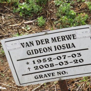 MERWE Gideon Josua, van der 1952-2008