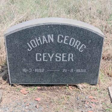 GEYSER Johan Georg 1892-1958