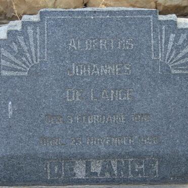 LANGE Albertus Johannes, de 1912-1955