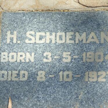 SCHOEMAN H. 1904-1927