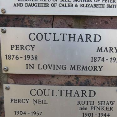 COULTHARD Percy 1876-1938 &amp; Mary 1874-1938