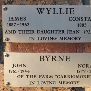 WYLLIE James 1887-1962 &amp; Constance 1885-1952 :: WYLLIE Jean 1922-1992 :: BYRNE John 1861-1946 &amp; Norah 1879-1964