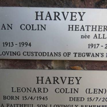 HARVEY Ian Colin 1913-1994 &amp; Heather ALLISON 1917-2001