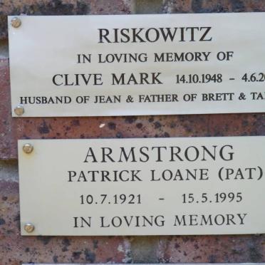 RISKOWITZ Clive Mark 1948-2007 :: ARMSTRONG Patrick Loane 1921-1995