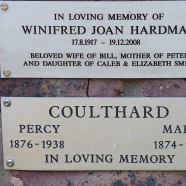 HARDMAN Winifred Joan 1917-2008 :: COULTHARD Percy 1876-1938 &amp; Mary 1874-1938