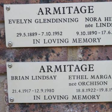ARMITAGE Evelyn Glendinning 1889-1952 &amp; Nora Hilda LINDSAY 1890-1967