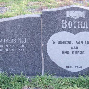 BOTHA Mattheus N.J. 1916-1966 &amp; Johanna C.S. 1918-1991
