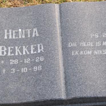 BEKKER Henta 1926-1998