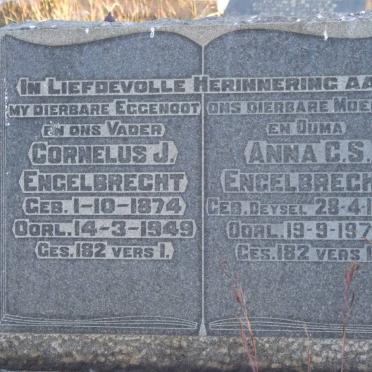 ENGELBRECHT Cornelus J. 1874-1949 &amp; Anna C.S. DEYSEL 1884-1976
