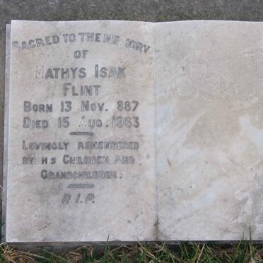 FLINT Mathys Isak 1887-1963 &amp; Jane Elizabeth 1897-1936
