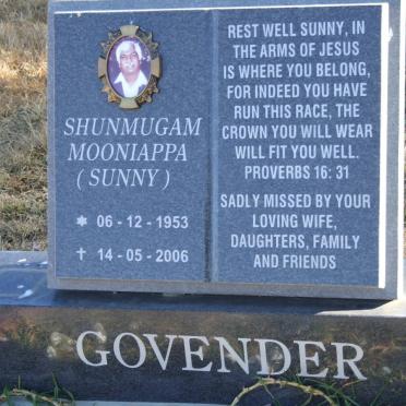 GOVENDER Shunmugam Mooniappa 1953-2006