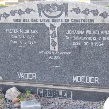 GROBLER Pieter Nicolaas 1877-1954 &amp; Johanna Wilhelmina SCHALKWYK 1881-1954