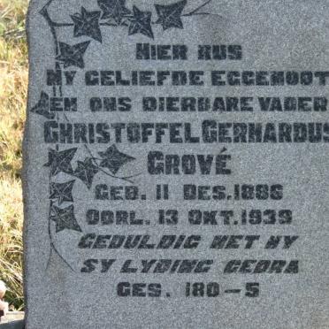 GROVE Christoffel Gerhardus 1886-1939