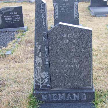 NIEMAND Christiaan Wilhelmus 1947-1982 :: NIEMAND Gottliebt Johannes 1977-1982